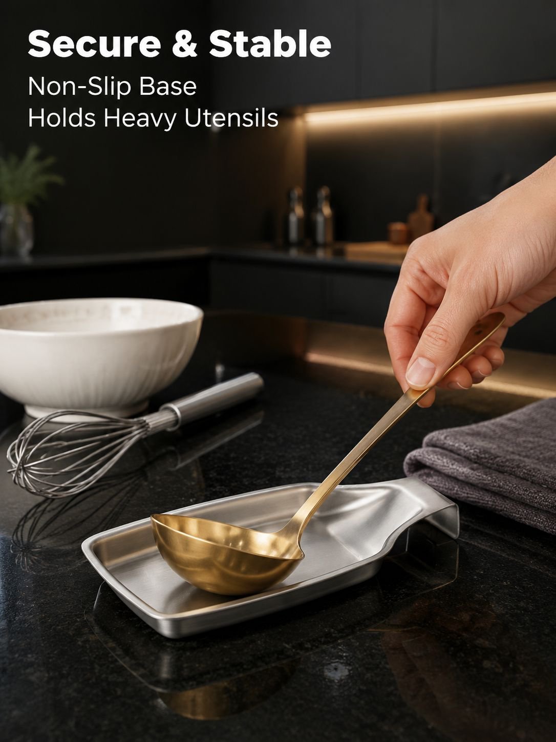 304 Stainless Steel Ladle Holder Kitchen Utensil Shelf Multipurpose Tray