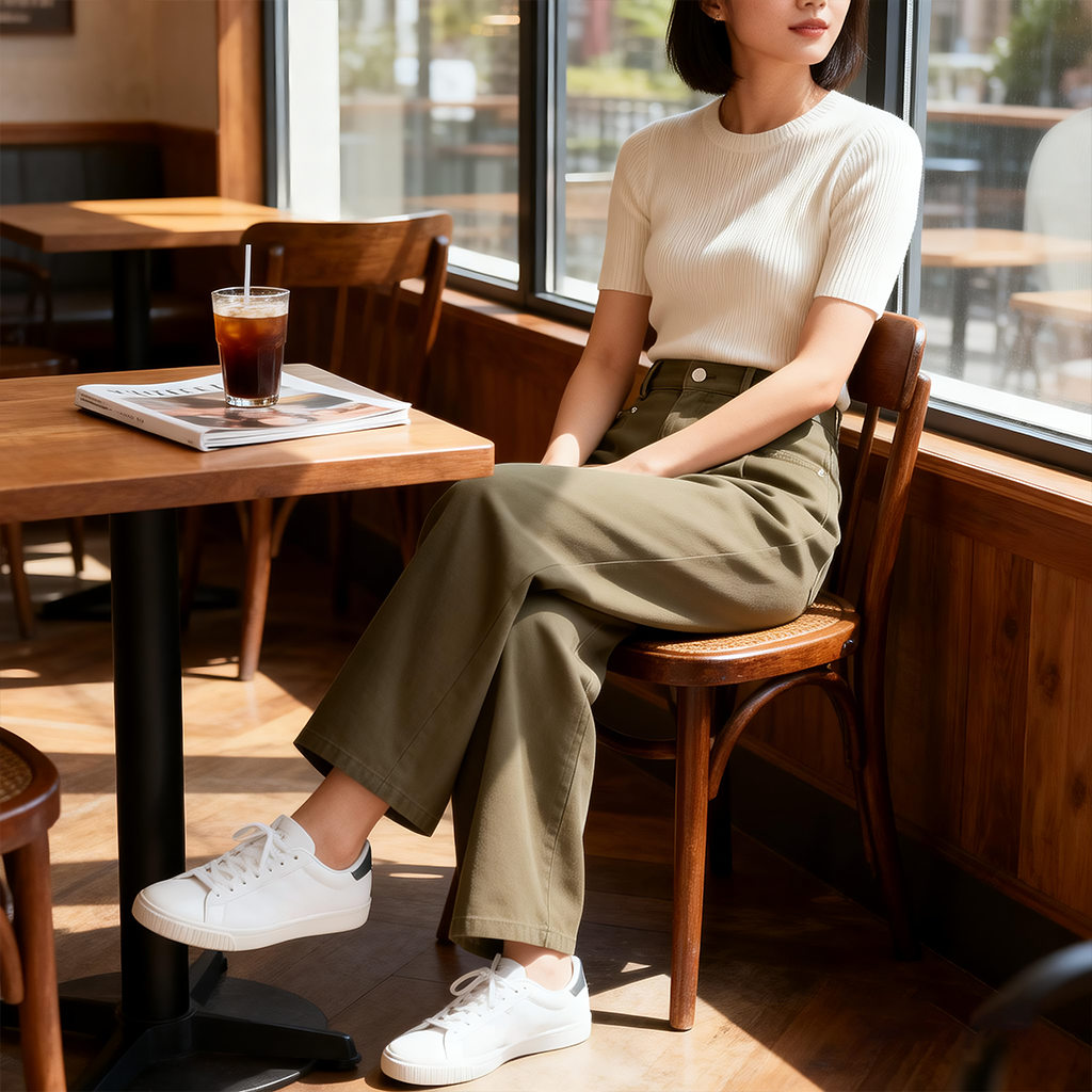 린넨 스트레이트 레그 진