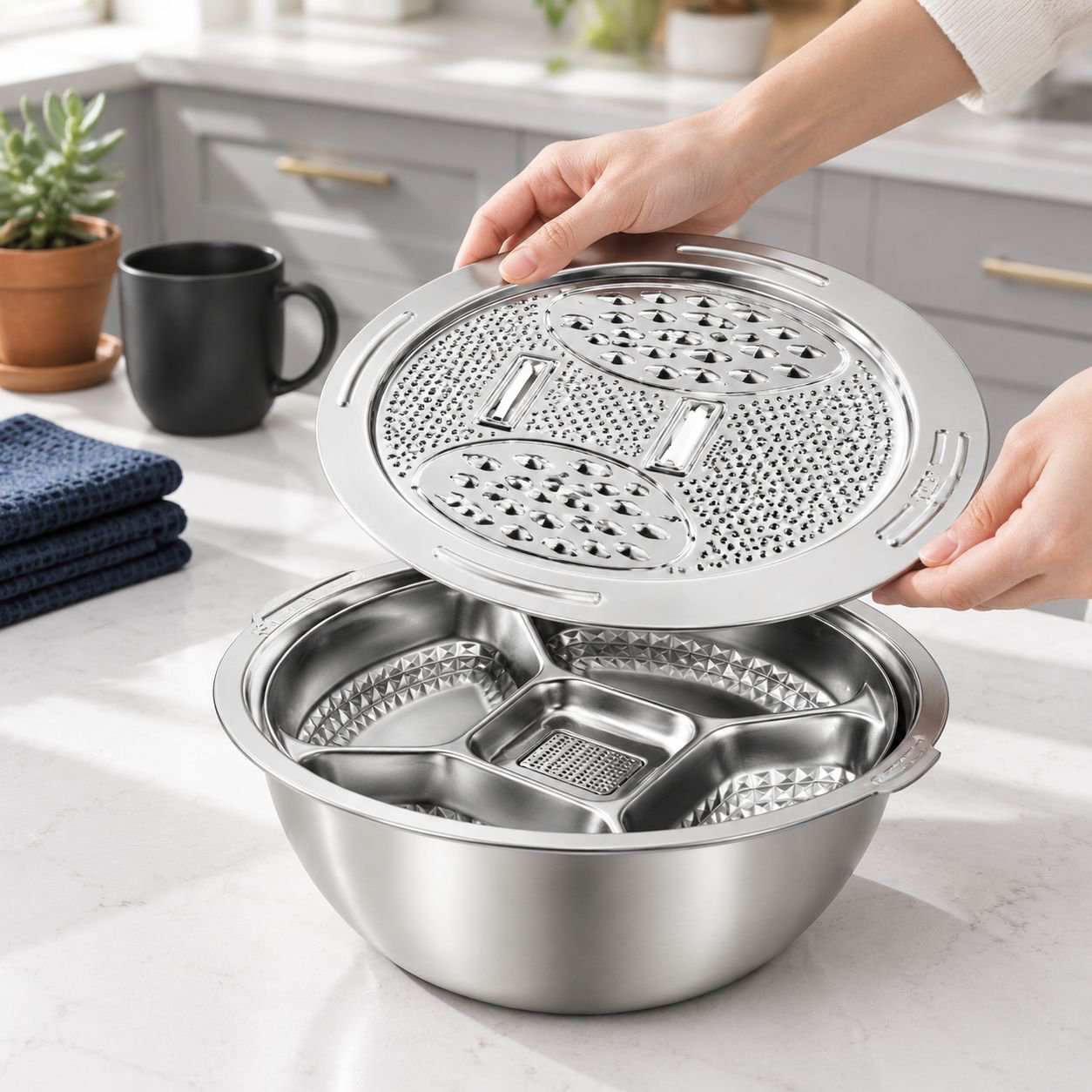 Household Vegetable Washing Bowl with Drainage
