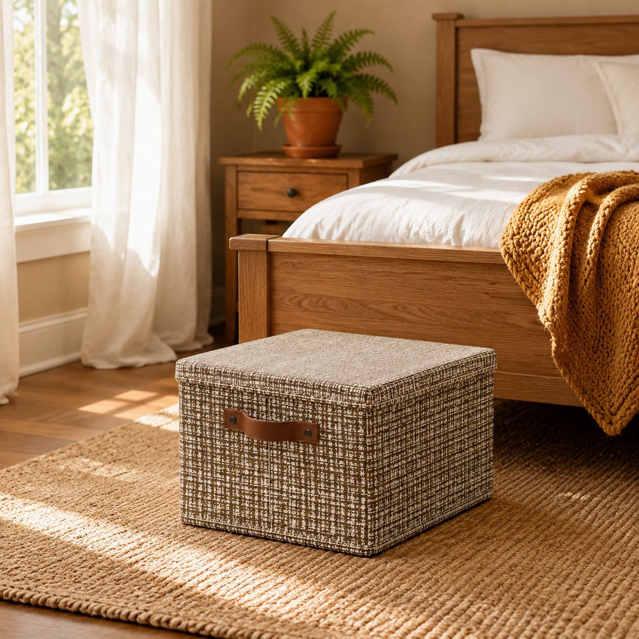 Oxford Fabric Foldable Quilt Storage Box, Clothes Organizer for Home