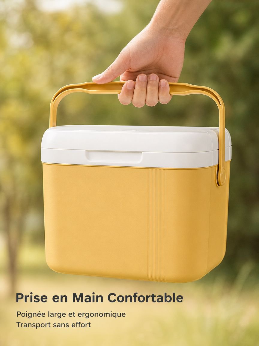 Détail de la poignée ergonomique de la glacière portable