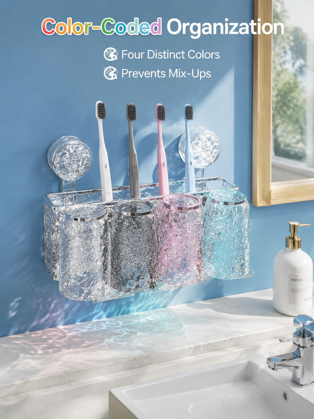 Multifunctional Toothbrush and Toothpaste Organizer with Rinse Cup