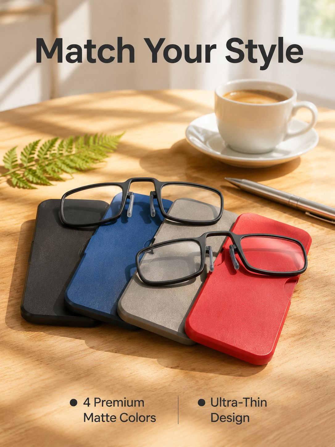 Portable Frameless Nose Clip Reading Glasses Lightweight Design