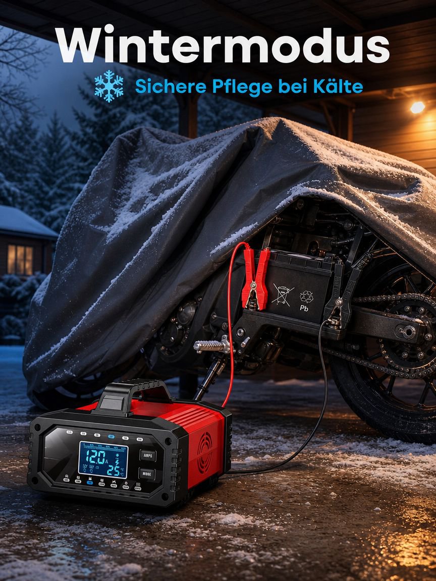 Intuitive Bedienung des Motorrad-Ladegeräts