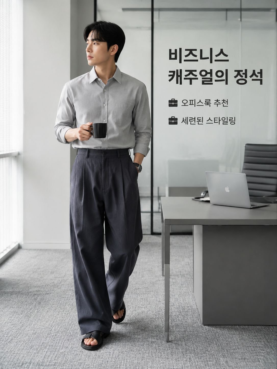 남성 린넨 스트레이트 캐주얼 팬츠