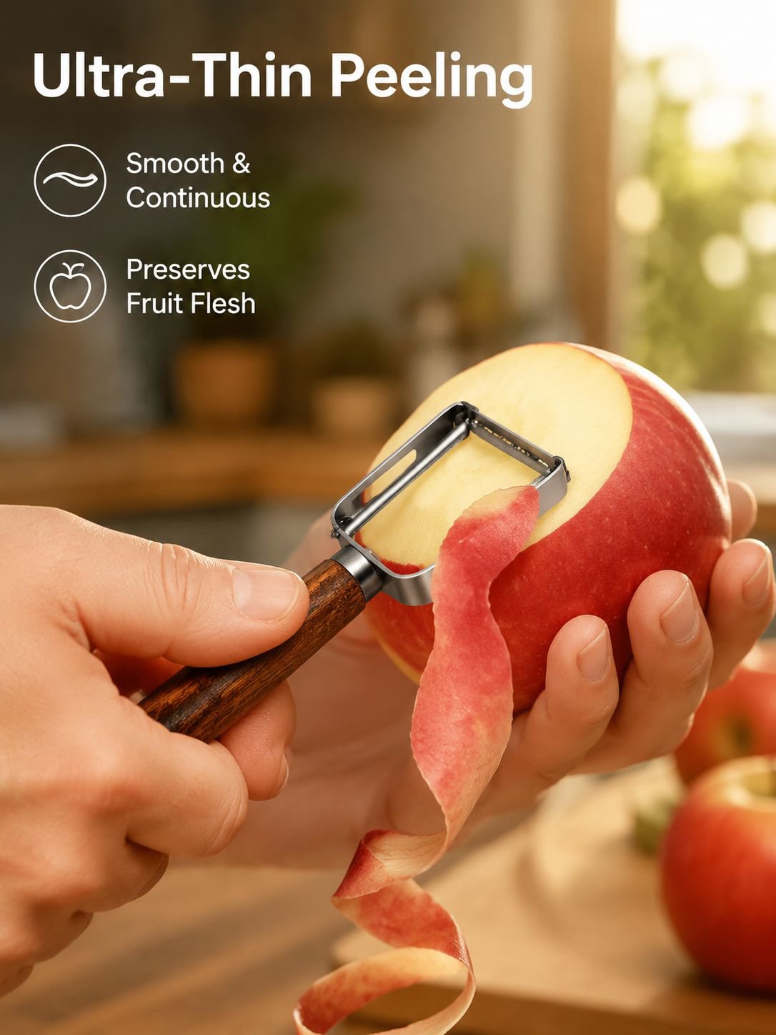 Kitchen apple and melon peeler