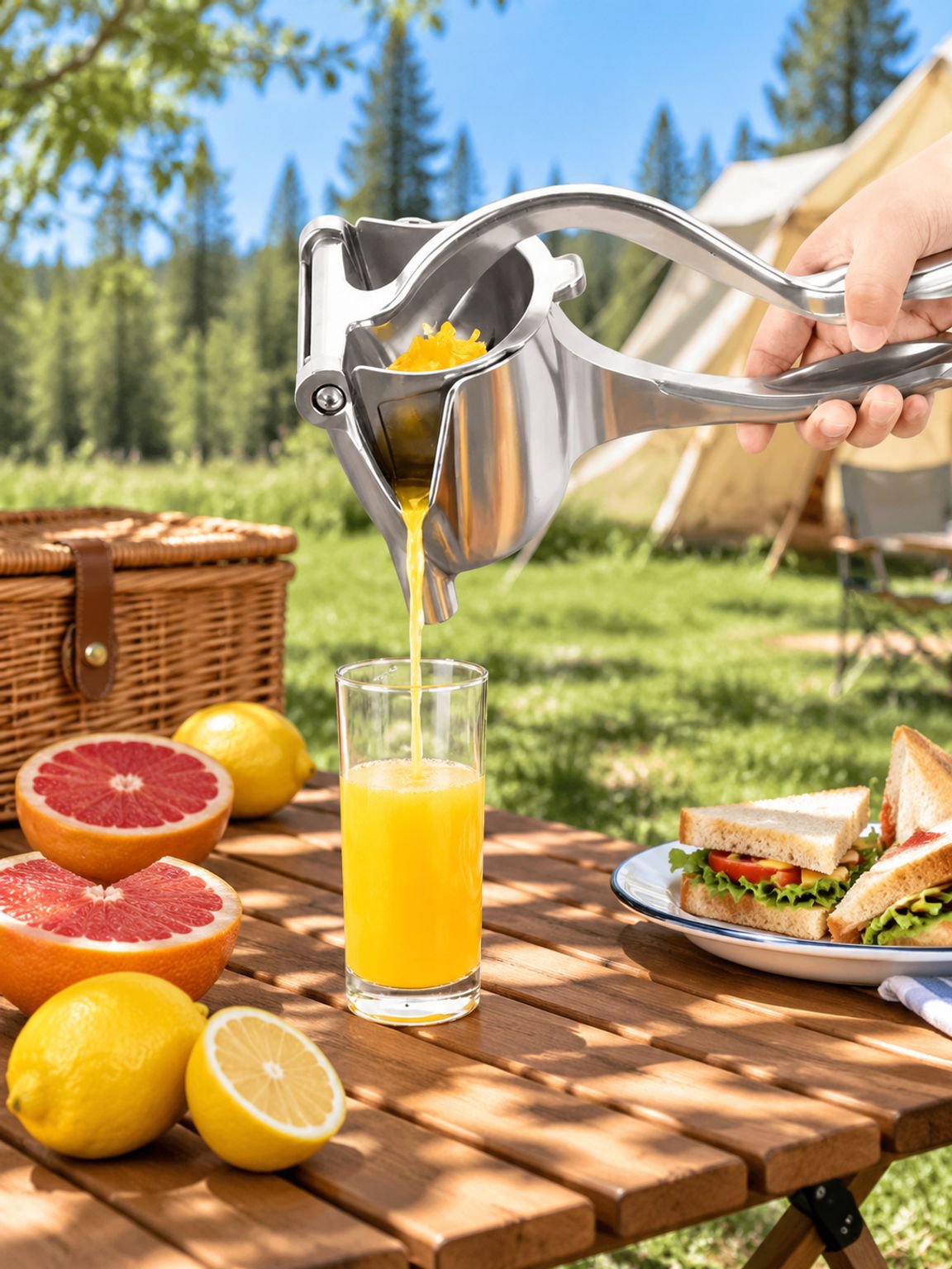 Compact and lightweight citrus juicer for home and travel
