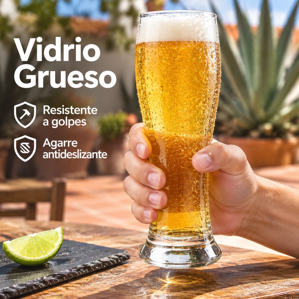Jarra de Cerveza de Vidrio Grueso Gran Capacidad Vaso para Bar