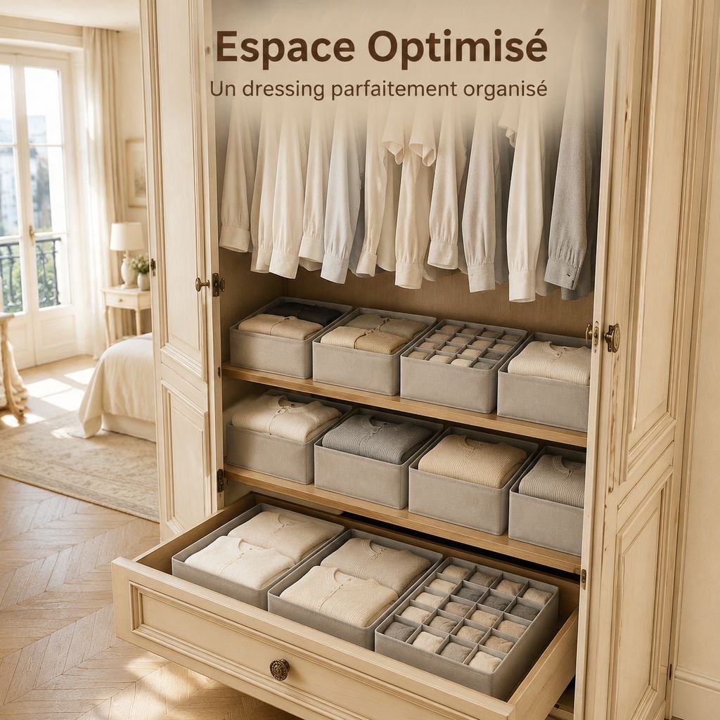 Boîte de rangement compartimentée pour sous-vêtements