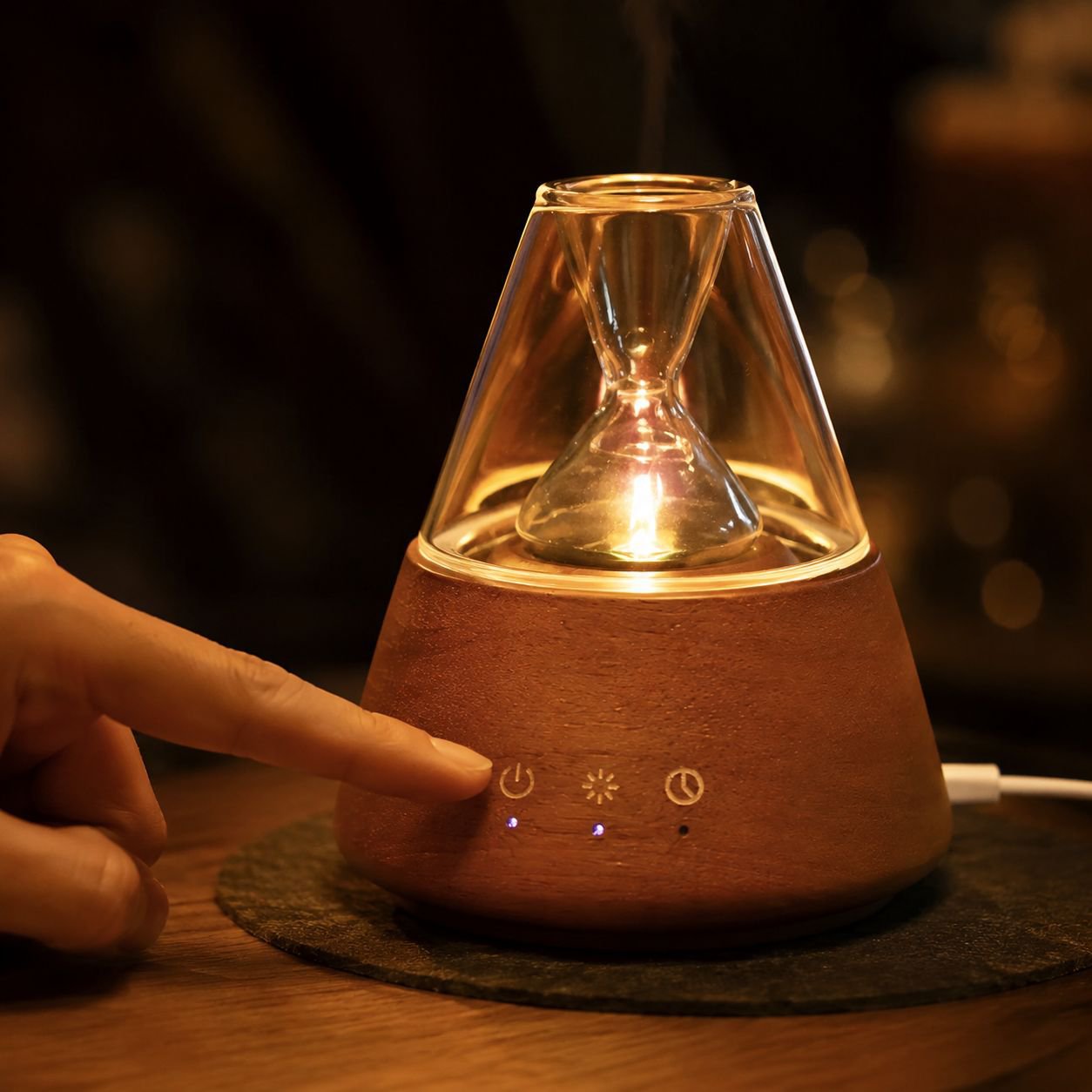 Close-up of cooling mist diffuser in operation