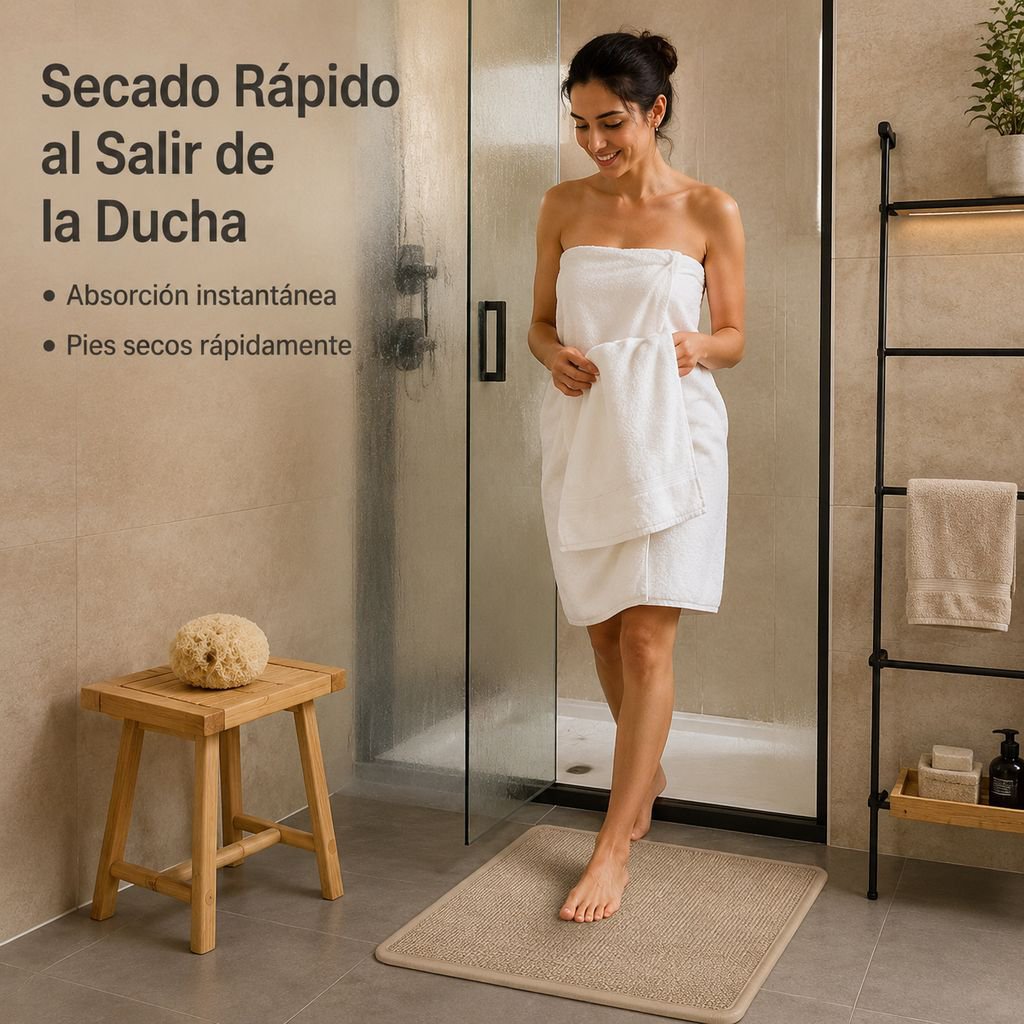 Alfombrilla antideslizante de secado rápido para el baño