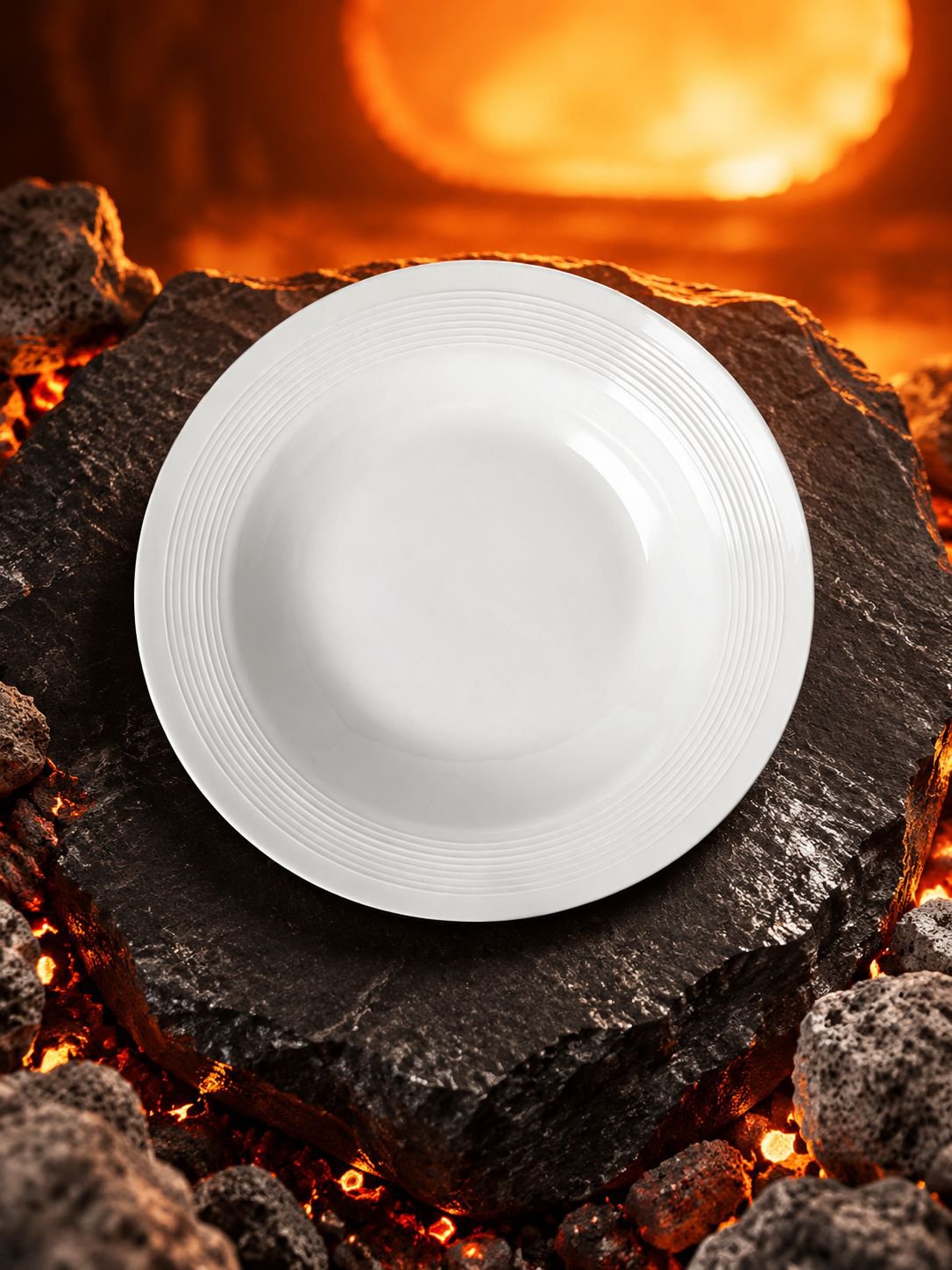 Plato de cerámica color liso para mesa elegante