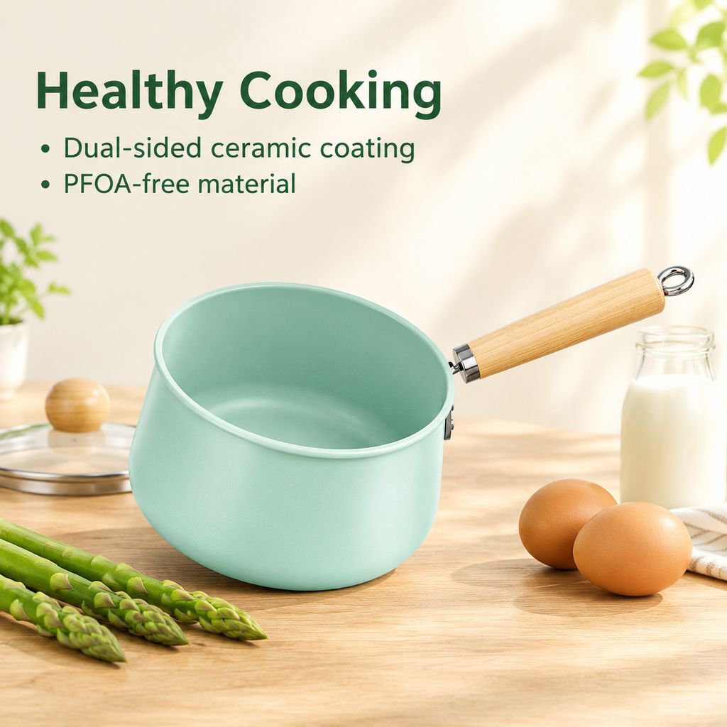 Double-Sided Ceramic Non-Stick Milk Pot