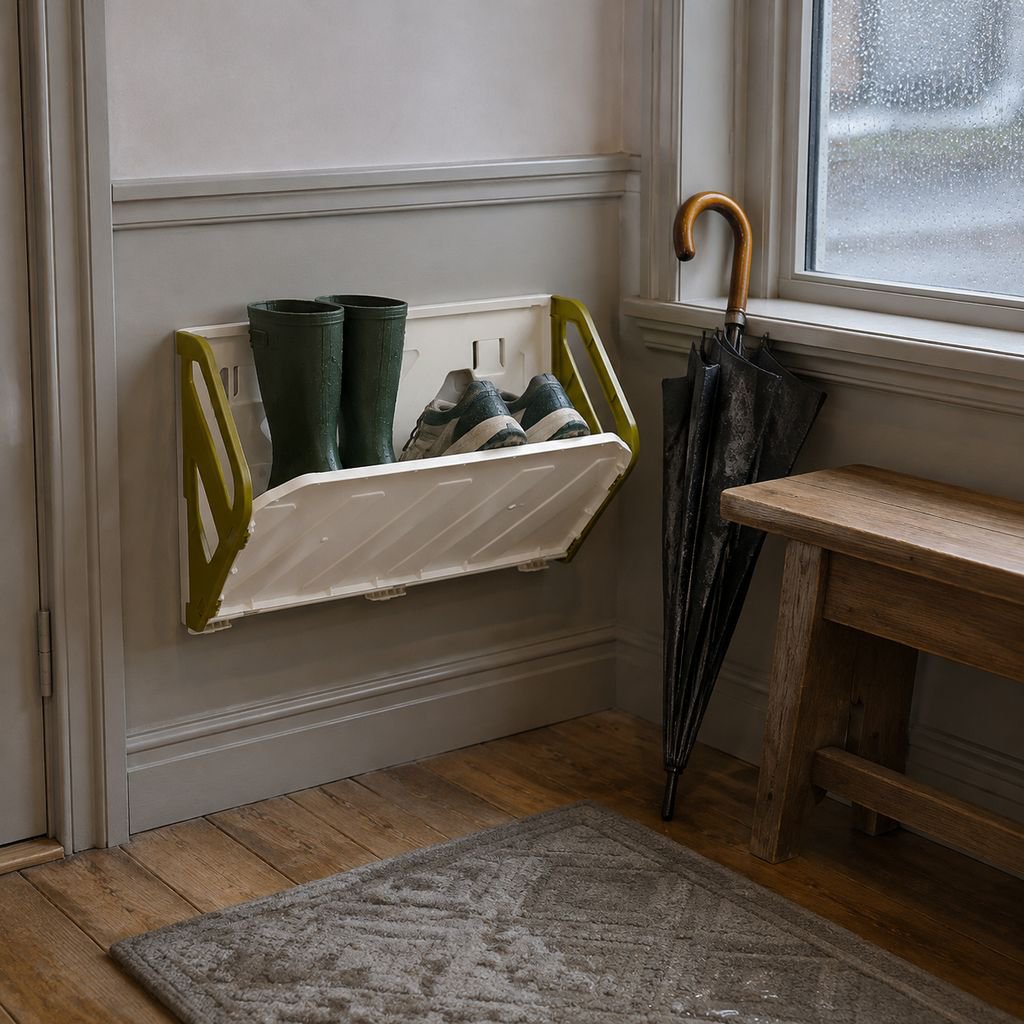 Compact shoe rack saving floor space