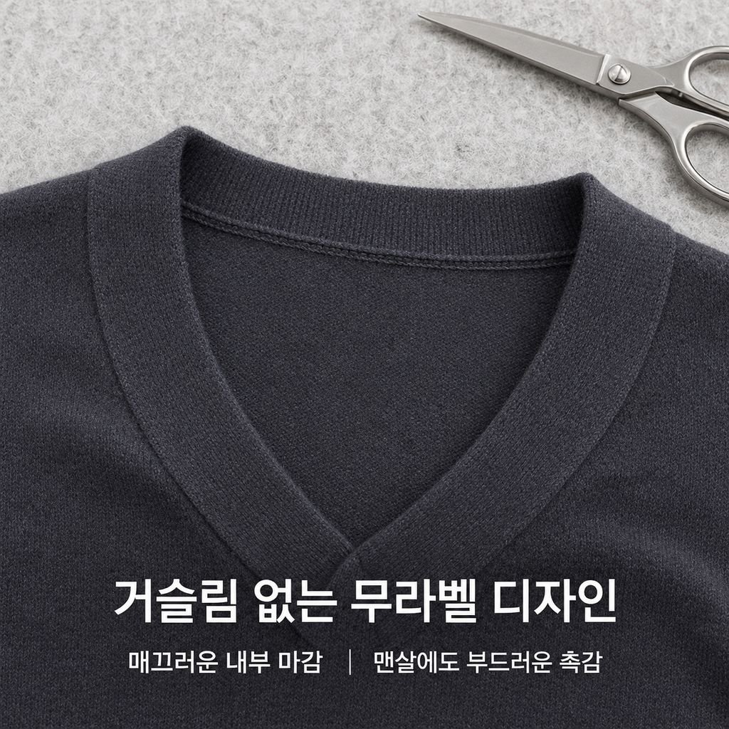 남성 울 실크 혼방 윙카라 긴팔 니트 스웨터 가을 겨울 이너