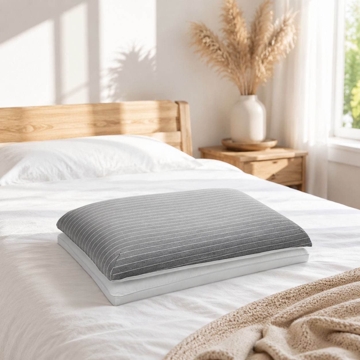 Almohada de cuello de algodón para hotel, versión AB, memoria lenta de rebote, dos en uno