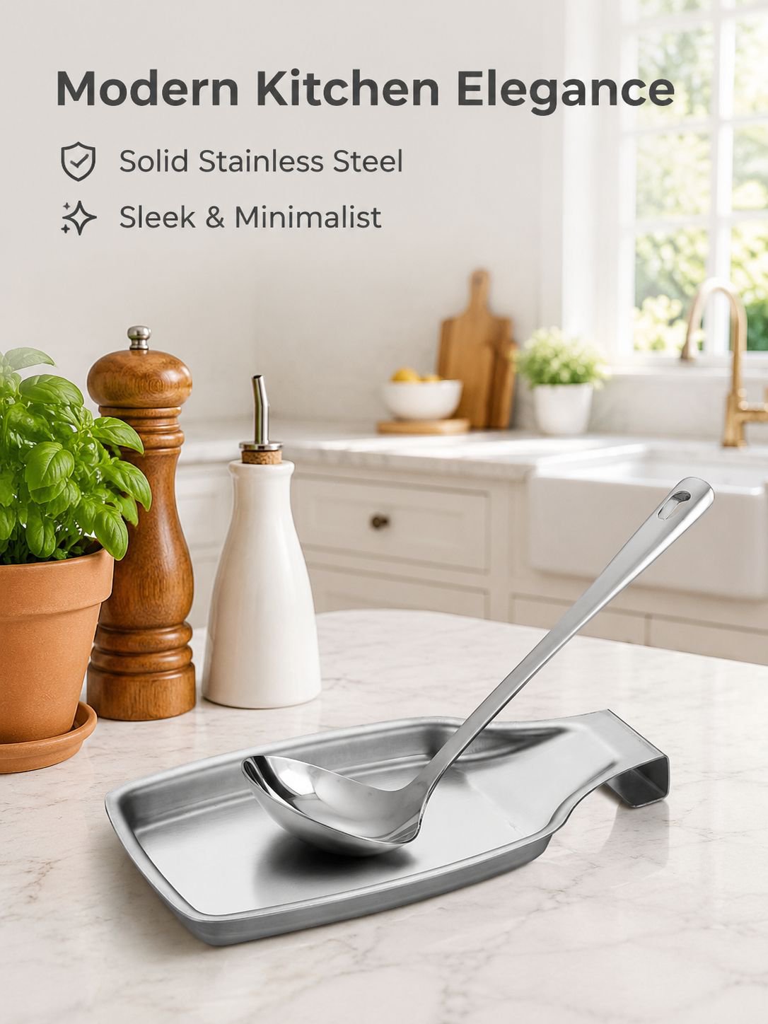 304 Stainless Steel Ladle Holder Kitchen Utensil Shelf Multipurpose Tray