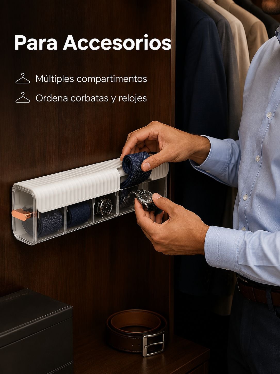 Organizador de ropa interior de pared con varias secciones