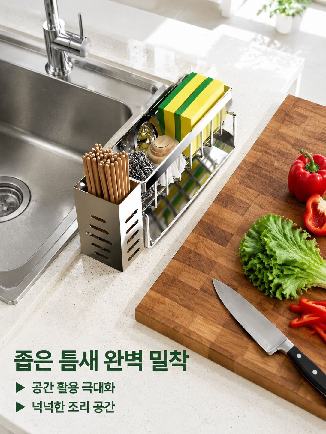주방 싱크대 정리용 랙