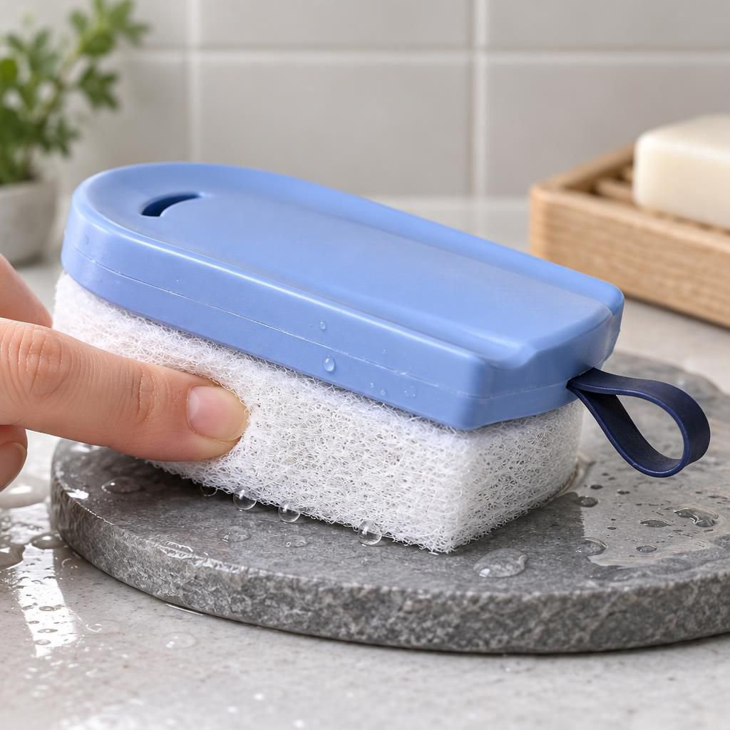 鍋のこびりつき汚れを洗う食器洗いブラシ