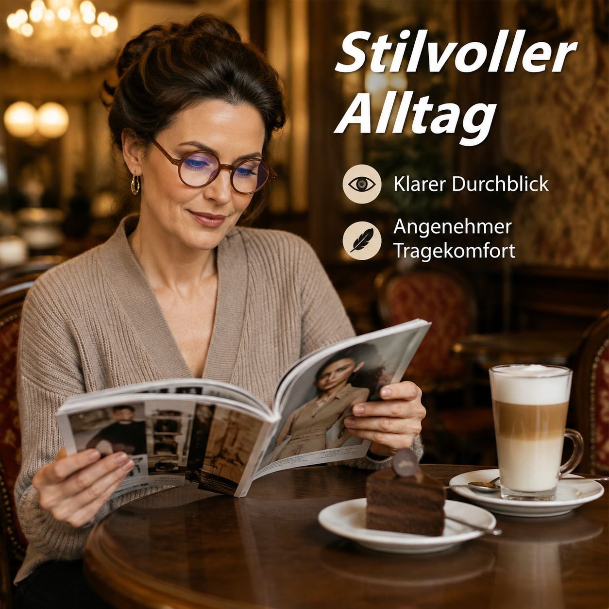Stilvolle, runde Retro-Lesebrille für Damen und Herren, ultraleicht