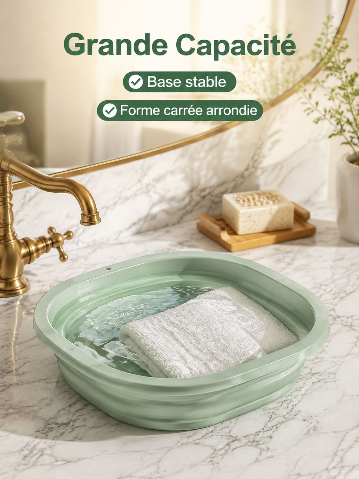 Bassin de lavage pliable portable