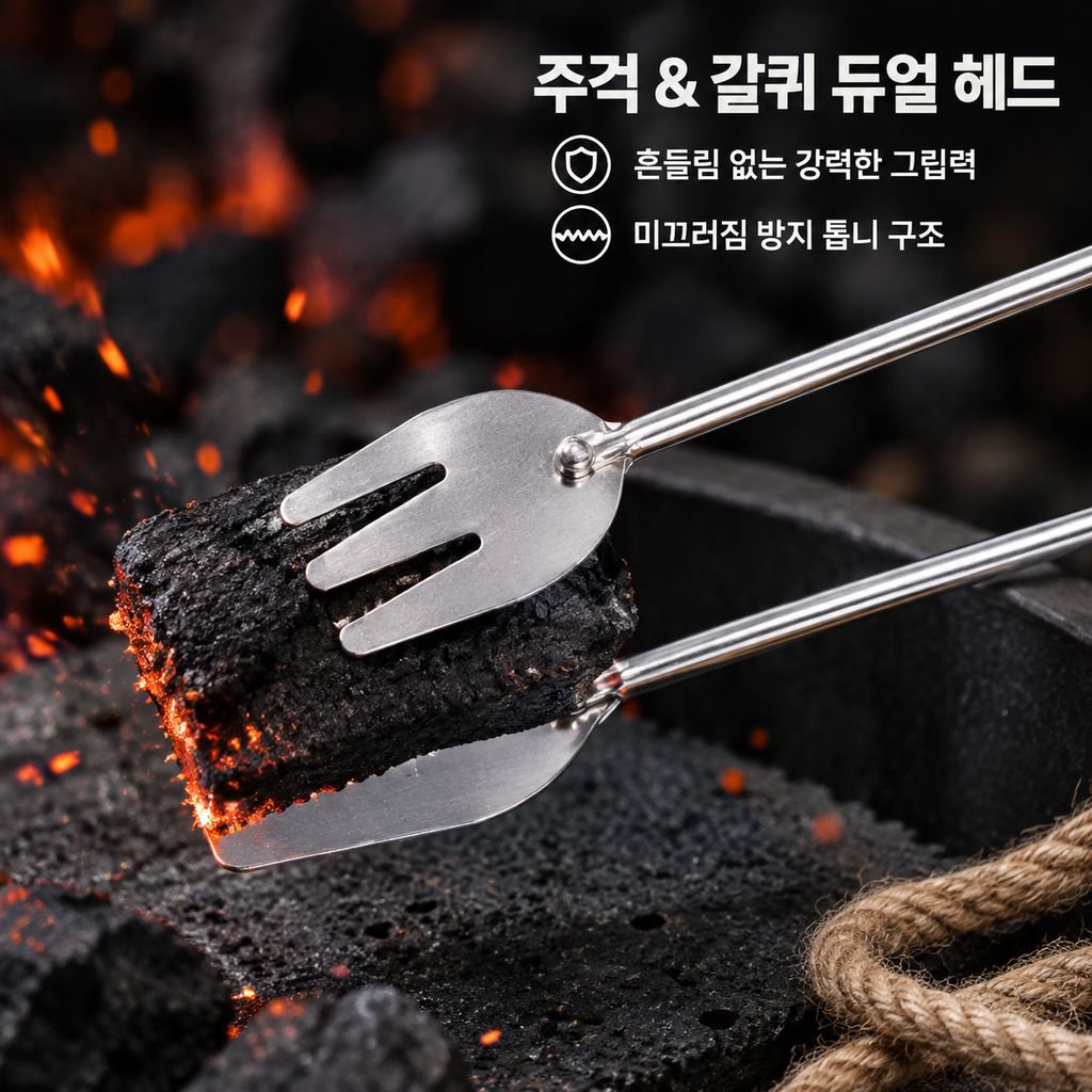 캠핑 바베큐 숯집게 연탄집게 숯가위 숯불 전용 집게 도구