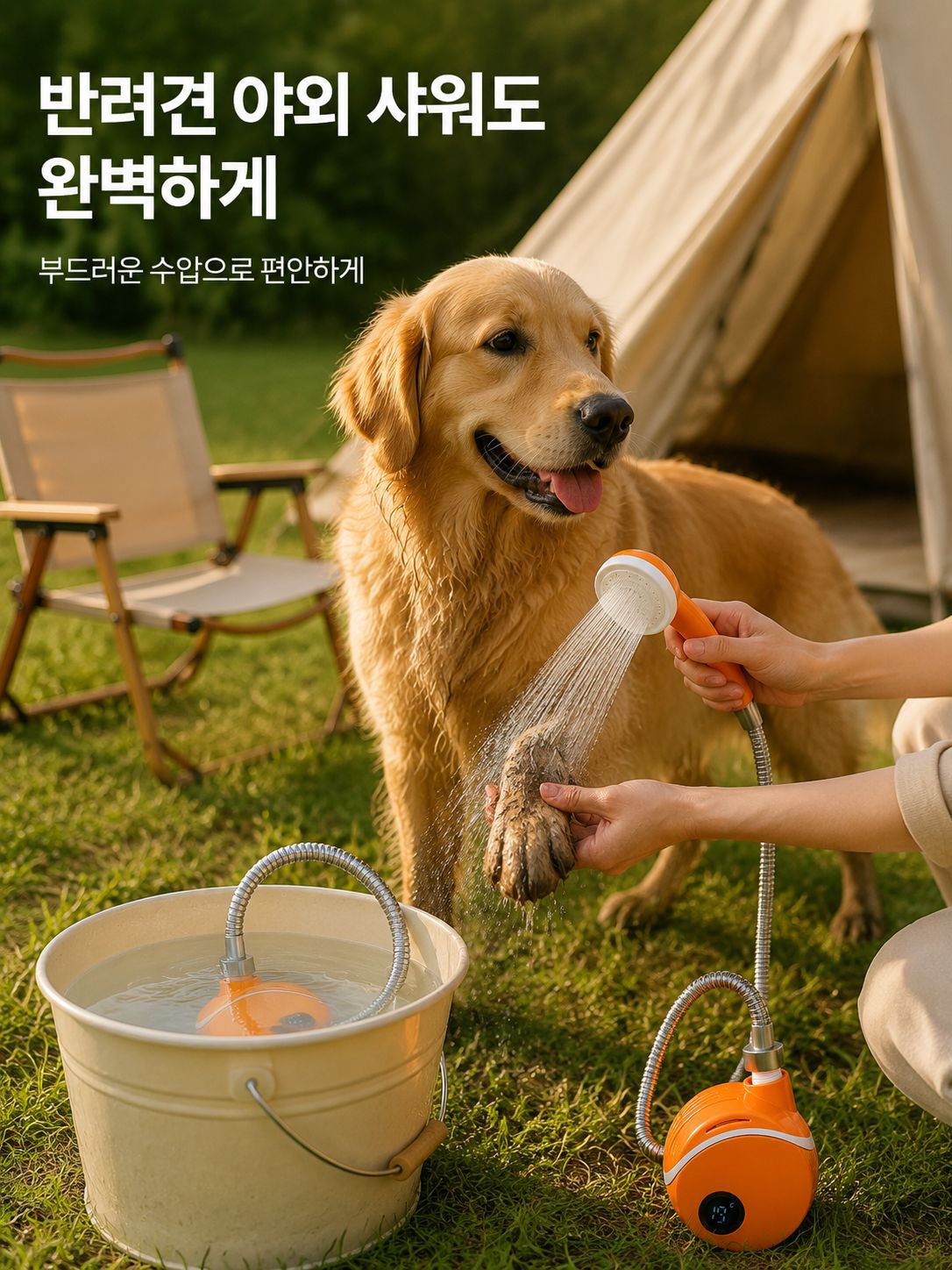 전동 샤워 펌프 충전 방식 설명