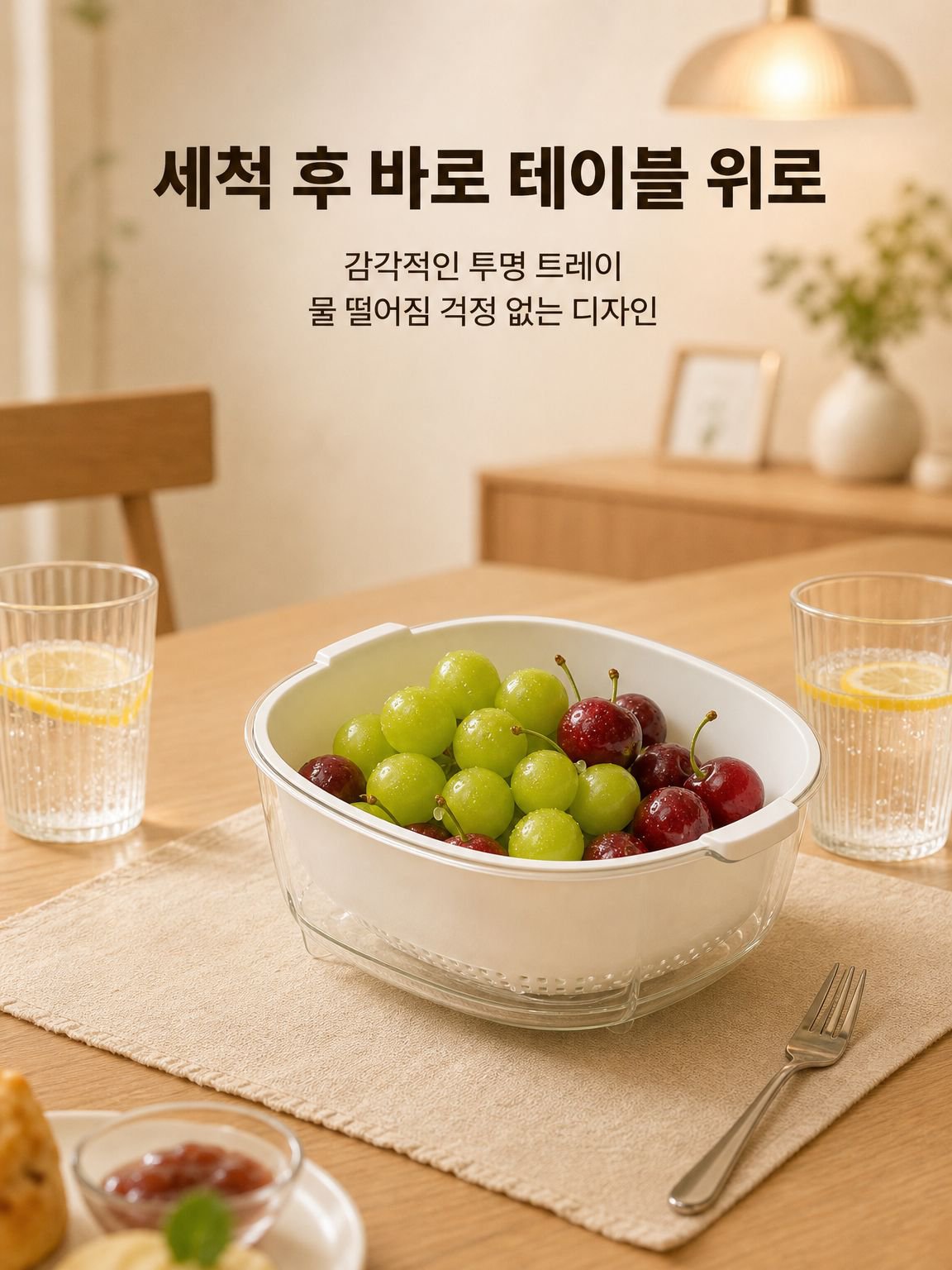 주방 다기능 이중 배수 세척 바구니 과일 대야