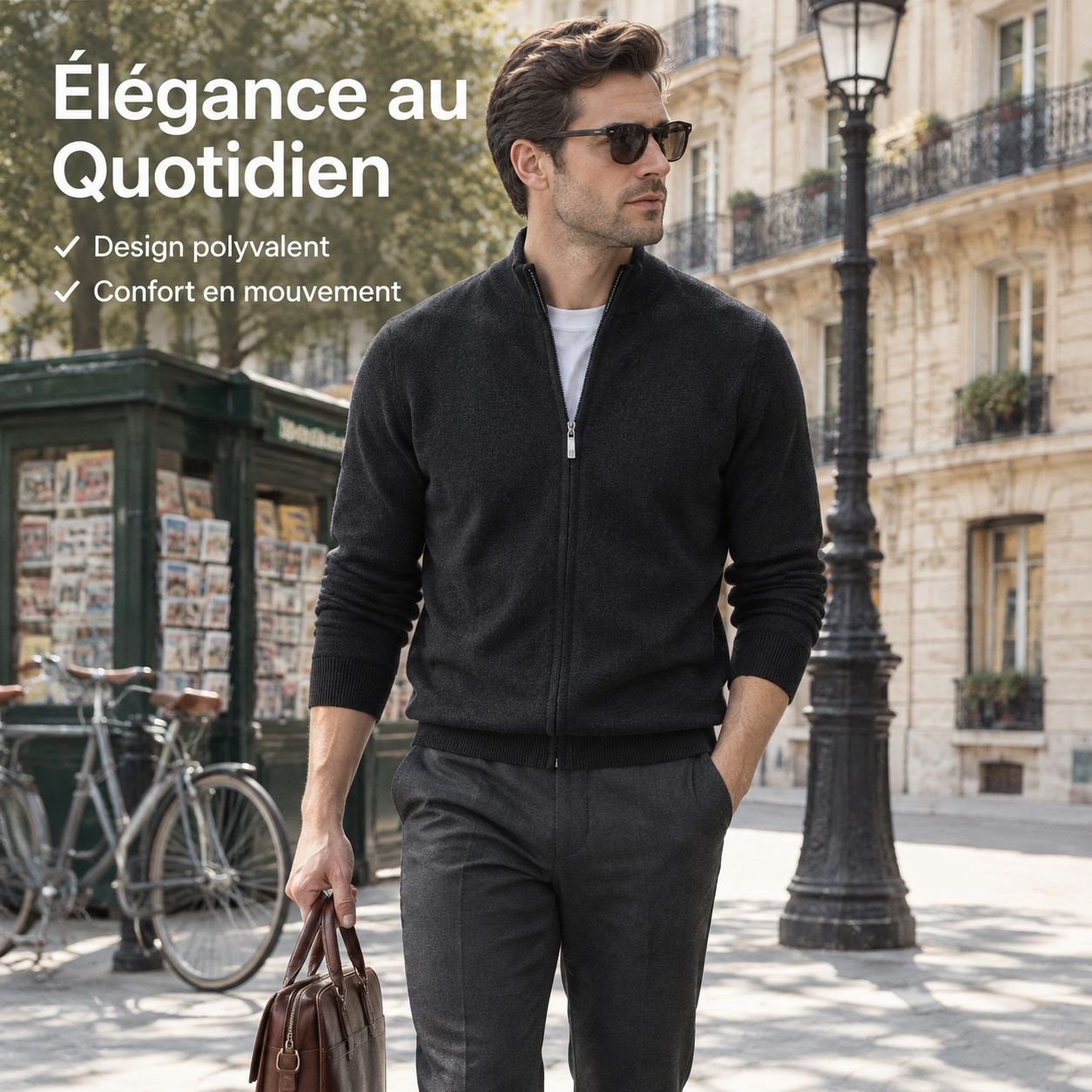 Haut en maille décontracté et tendance pour homme, automne