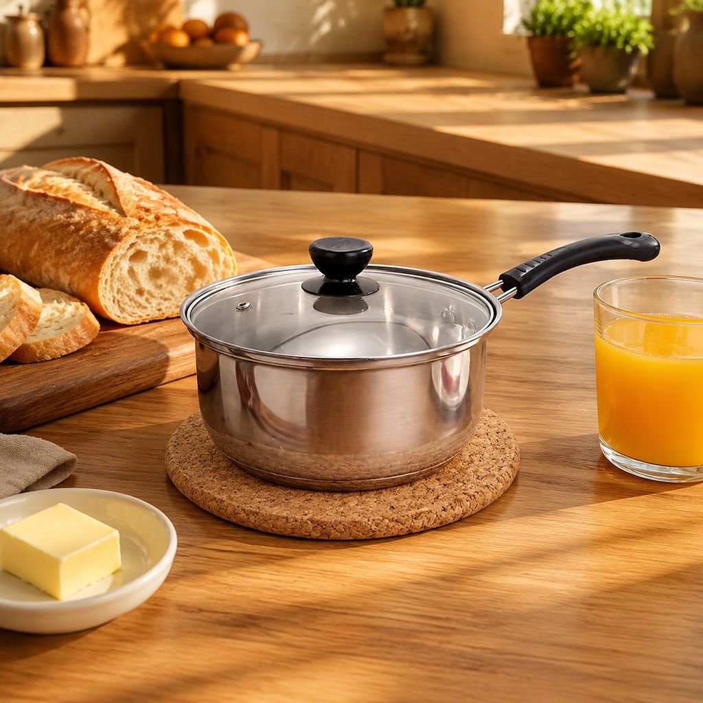 Cazo doméstico de acero inoxidable grueso para leche en cocina