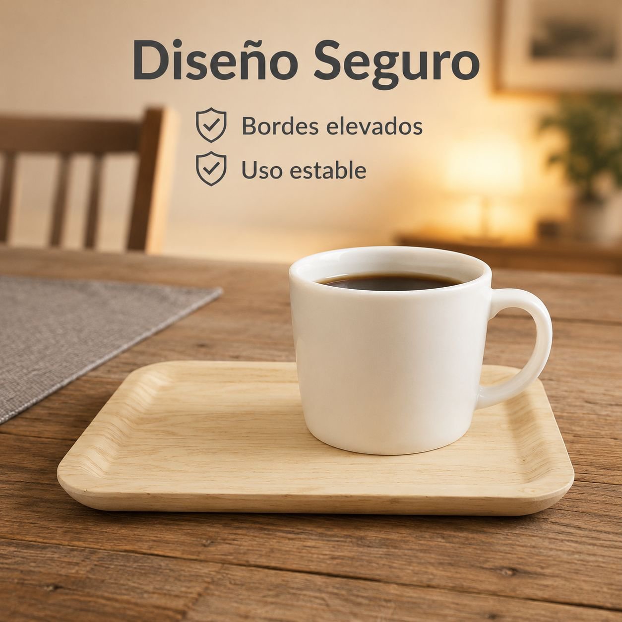 Bandeja rectangular de madera para panadería