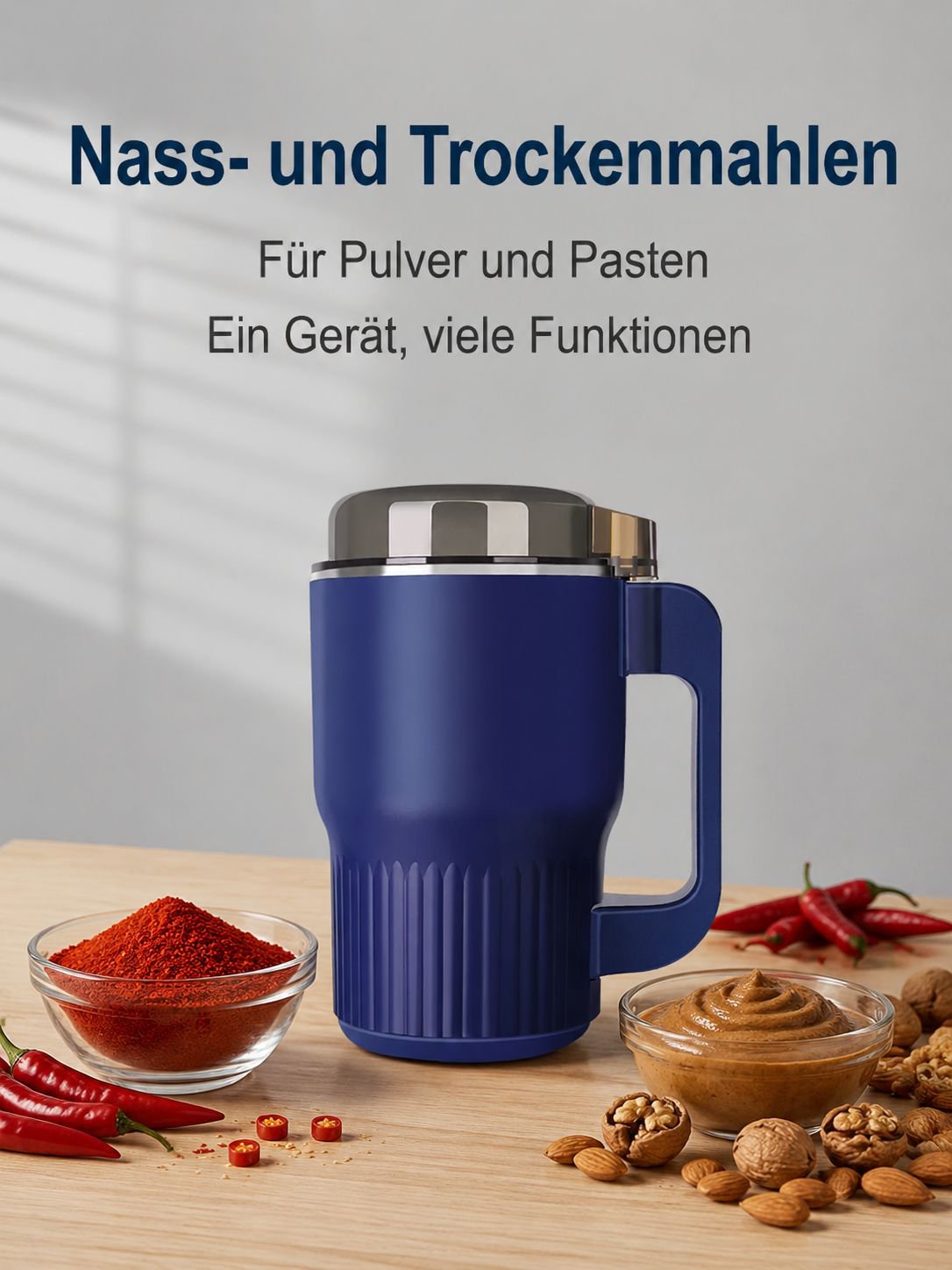 Multifunktionaler Hochleistungs-Mahlwerk mit 8-Klingen-Kopf