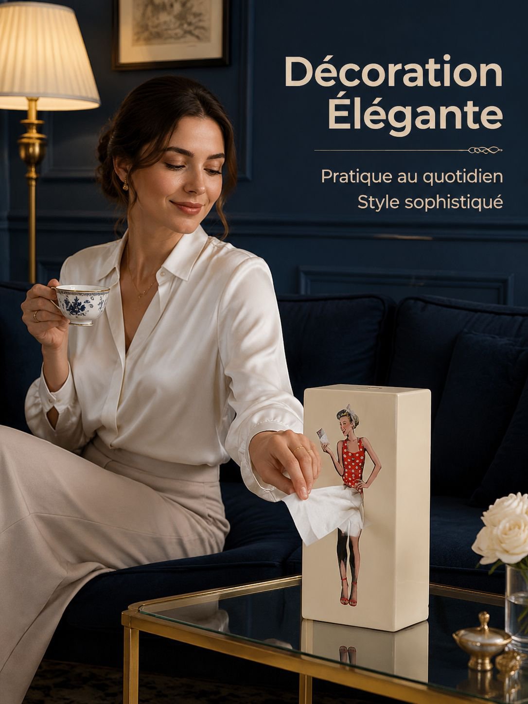 Boîte à mouchoirs jupe volante fille mignonne