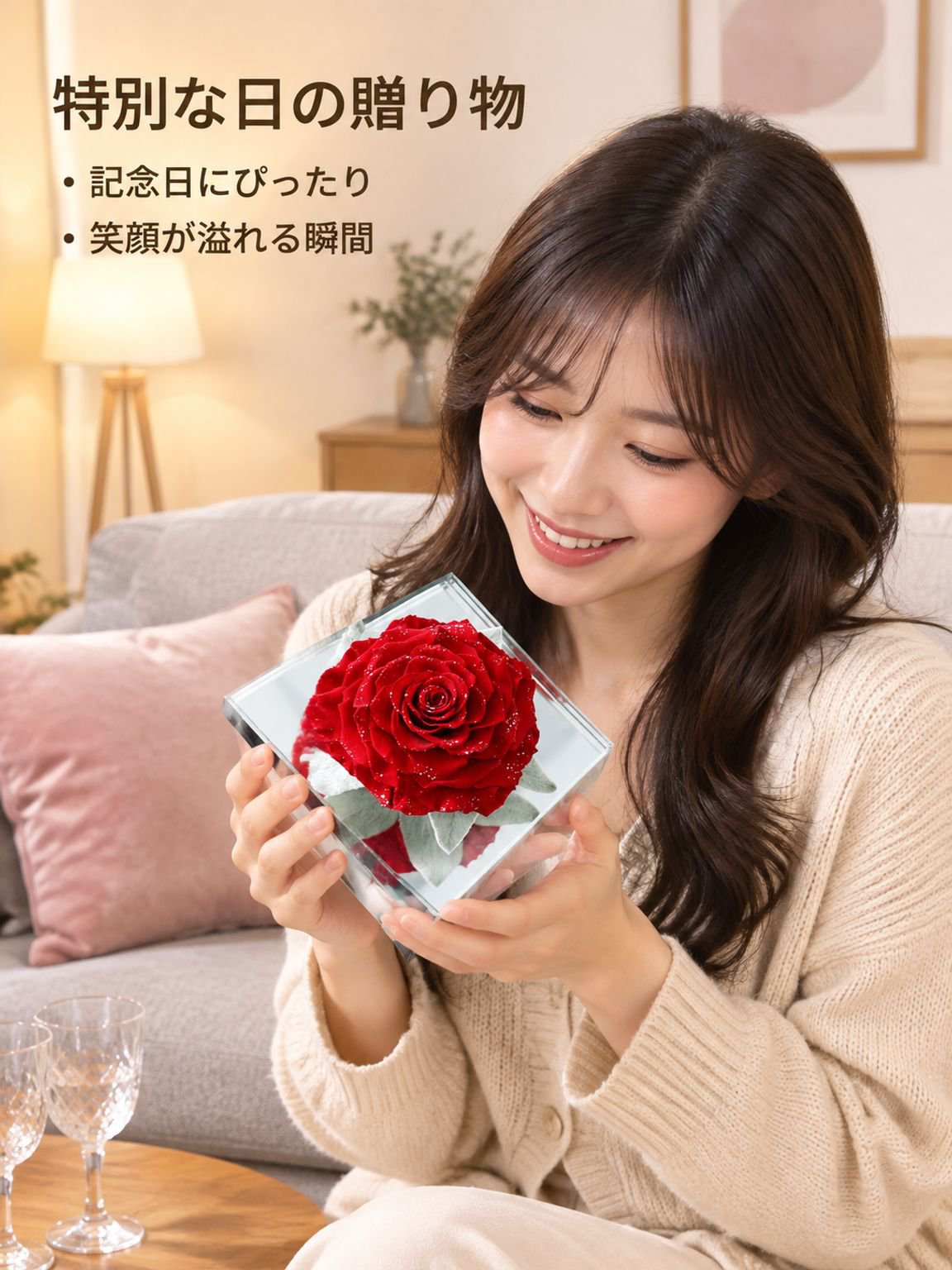 バレンタイン用プリザーブドフラワーギフト