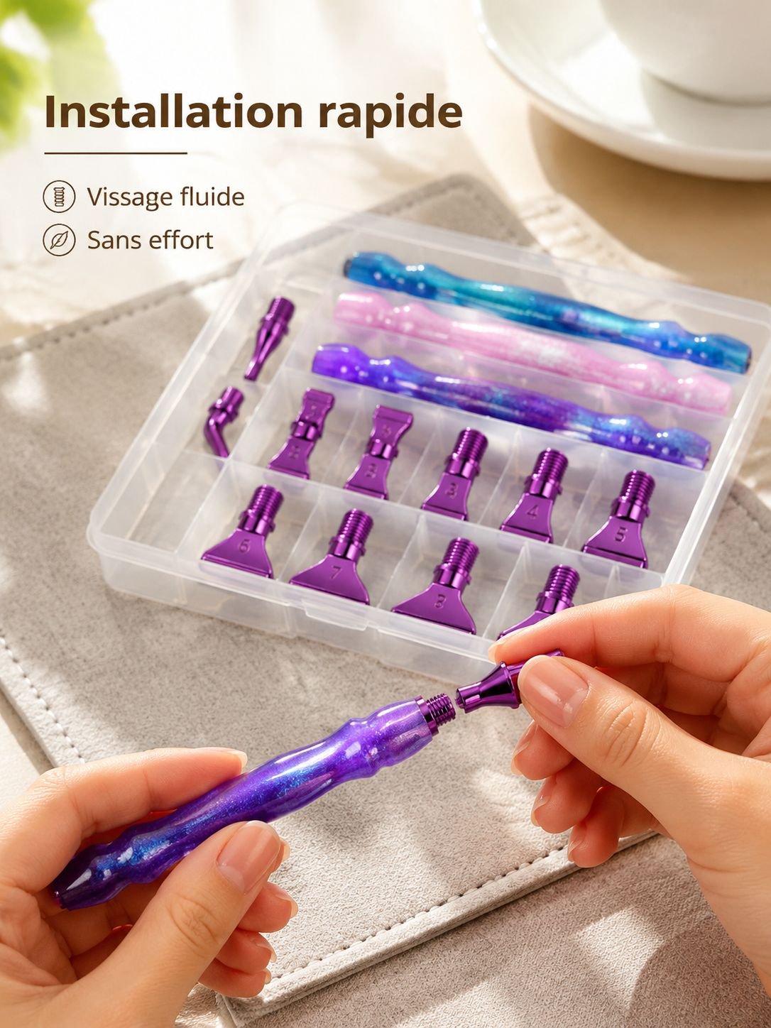 Nouveau stylo de forage à points en résine pour peinture au diamant, pointe de stylo à fil en plasti