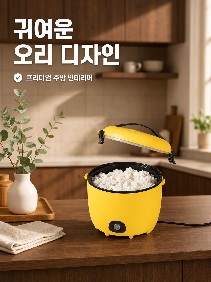1.8L 용량 노란 오리 밥솥