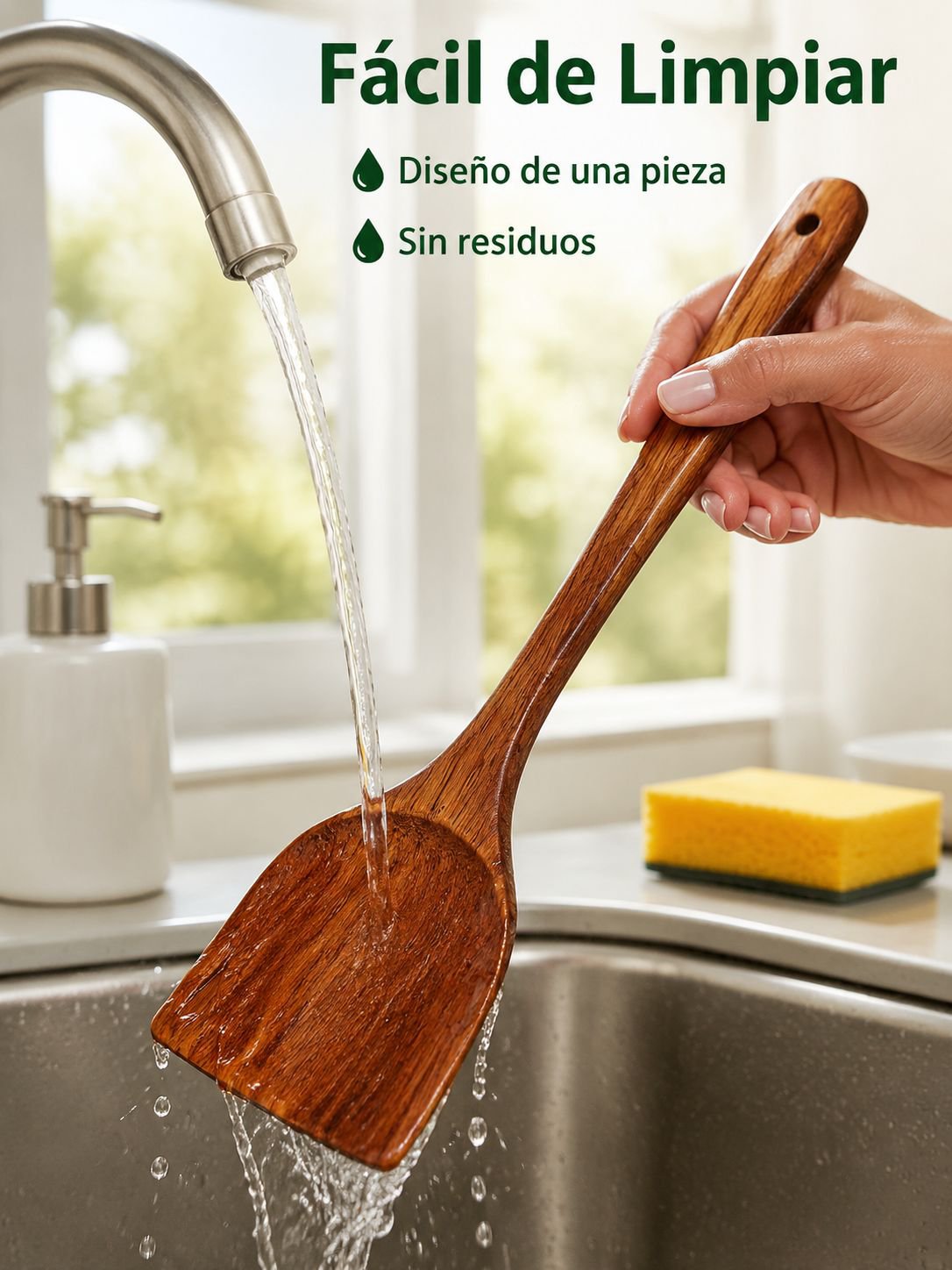 Utensilio de madera para cocinar en la cocina
