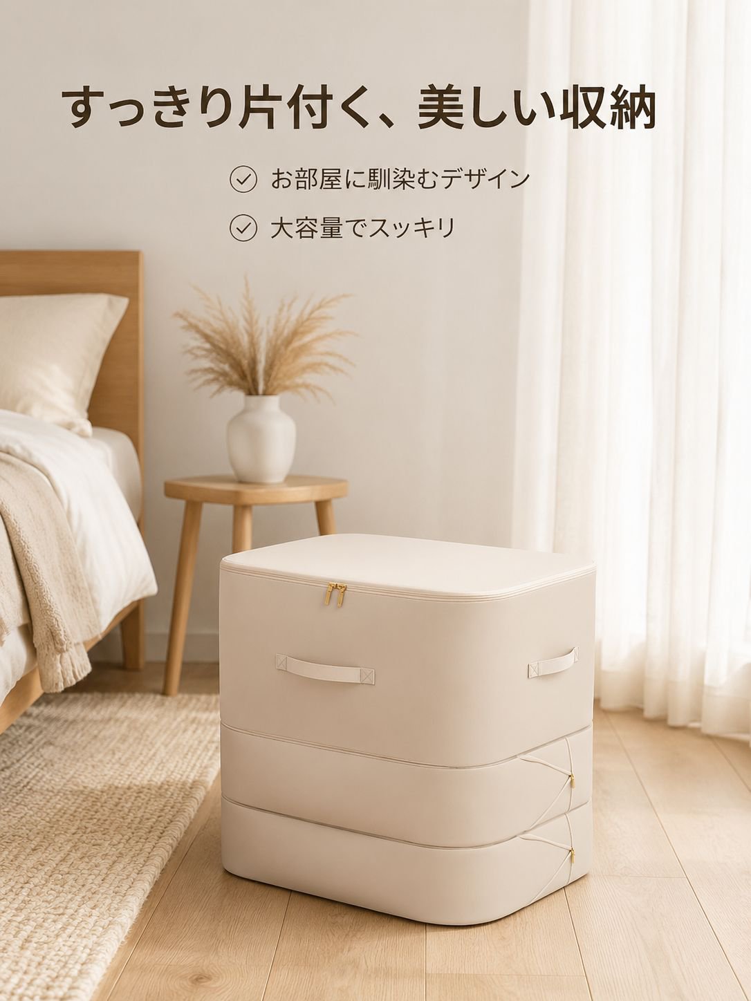 3段折りたたみ圧縮収納バッグ