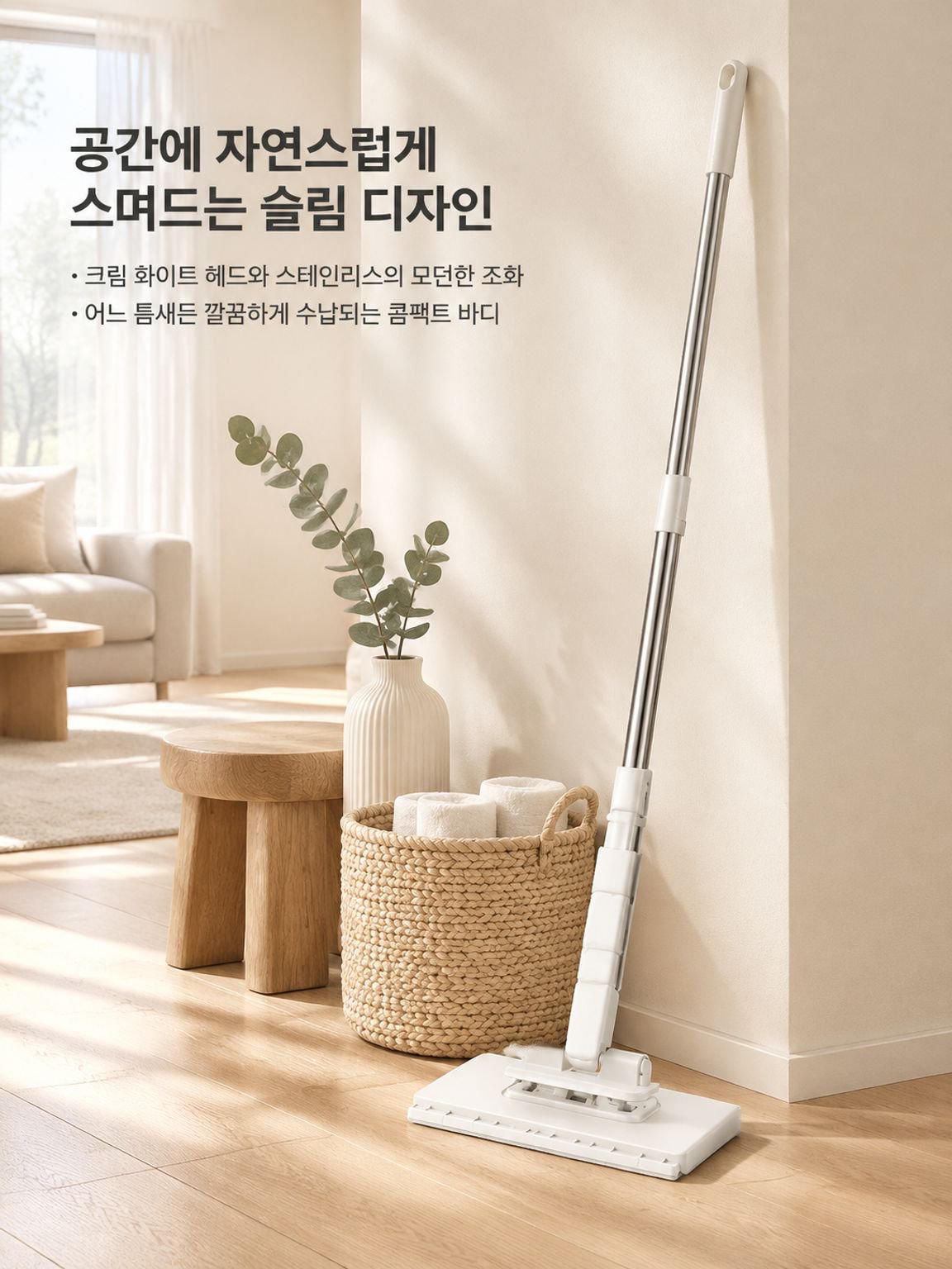 손 안 대고 사용하는 간편한 세안 타월 밀대