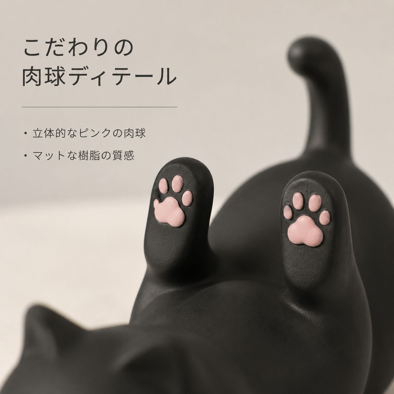怠け者スマホホルダー 黒猫飾り デスク樹脂工芸猫オブジェ