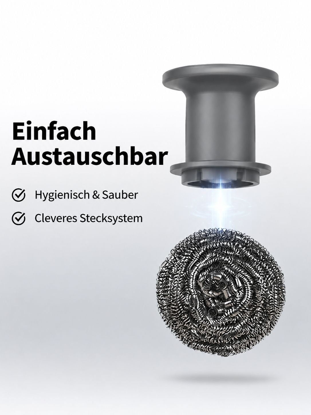 Spülbürste mit auswechselbarem Stahlschwamm, 30er Bulk-Pack, großes Reinigungsset