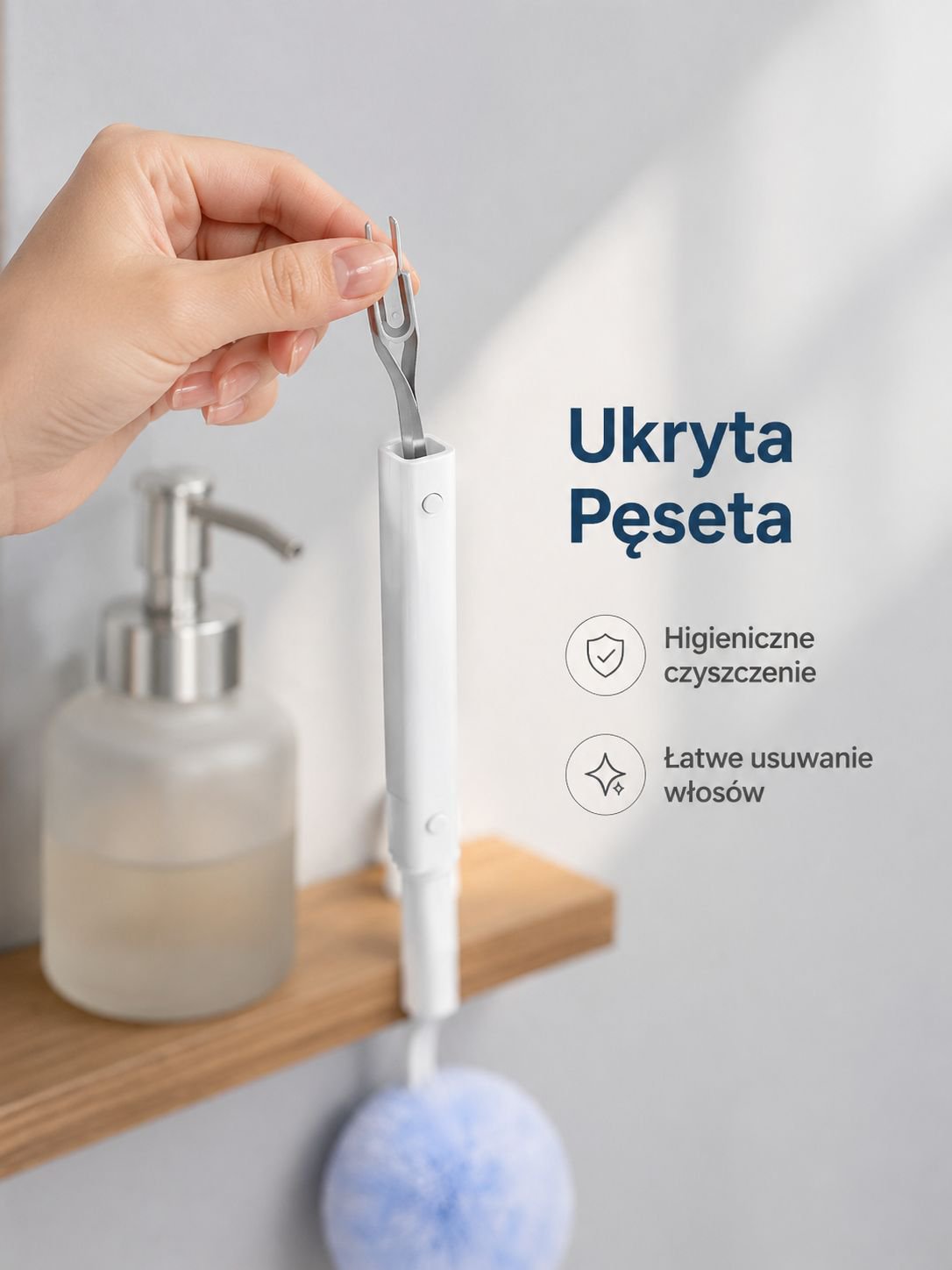 Miękka szczotka do WC z włókna siatkowego – nie rysuje powierzchni