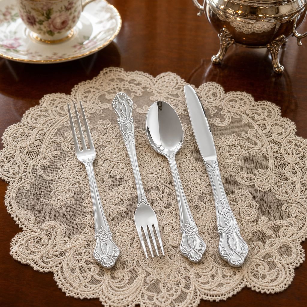 Vintage Gold Stainless Steel Flatware Set