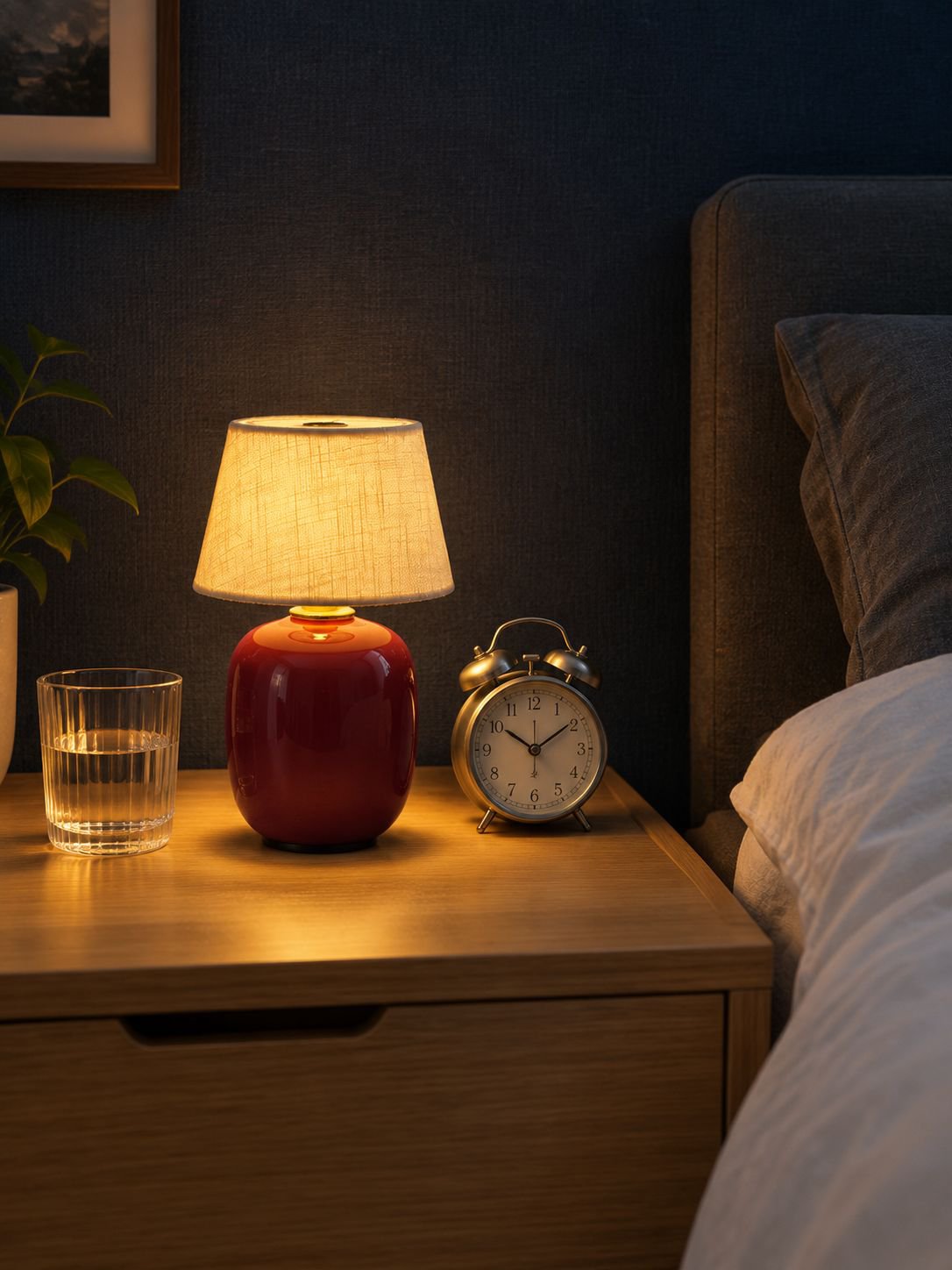 Wiederaufladbare französische Retro-Nachttischlampe für das Schlafzimmer
