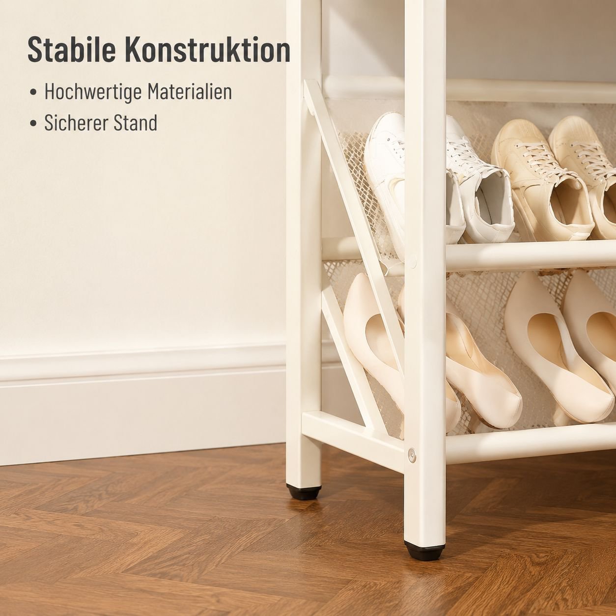 Ultradünnes, neigbares, mehrlagiges Schuhregal