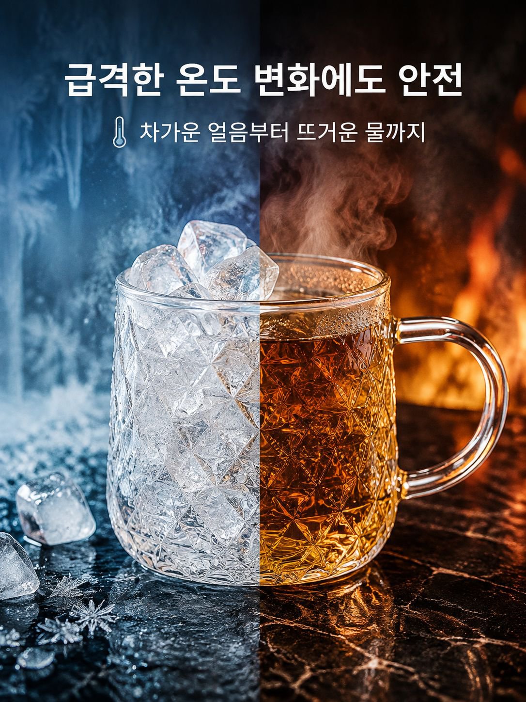세련된 디자인의 유리 컵 세트