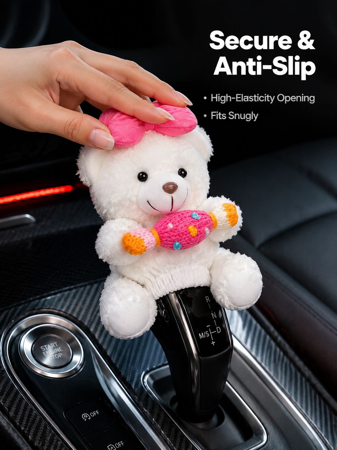 Cute Bear Gear Shift & Wiper Lever Decor Car Interior Goddess Style