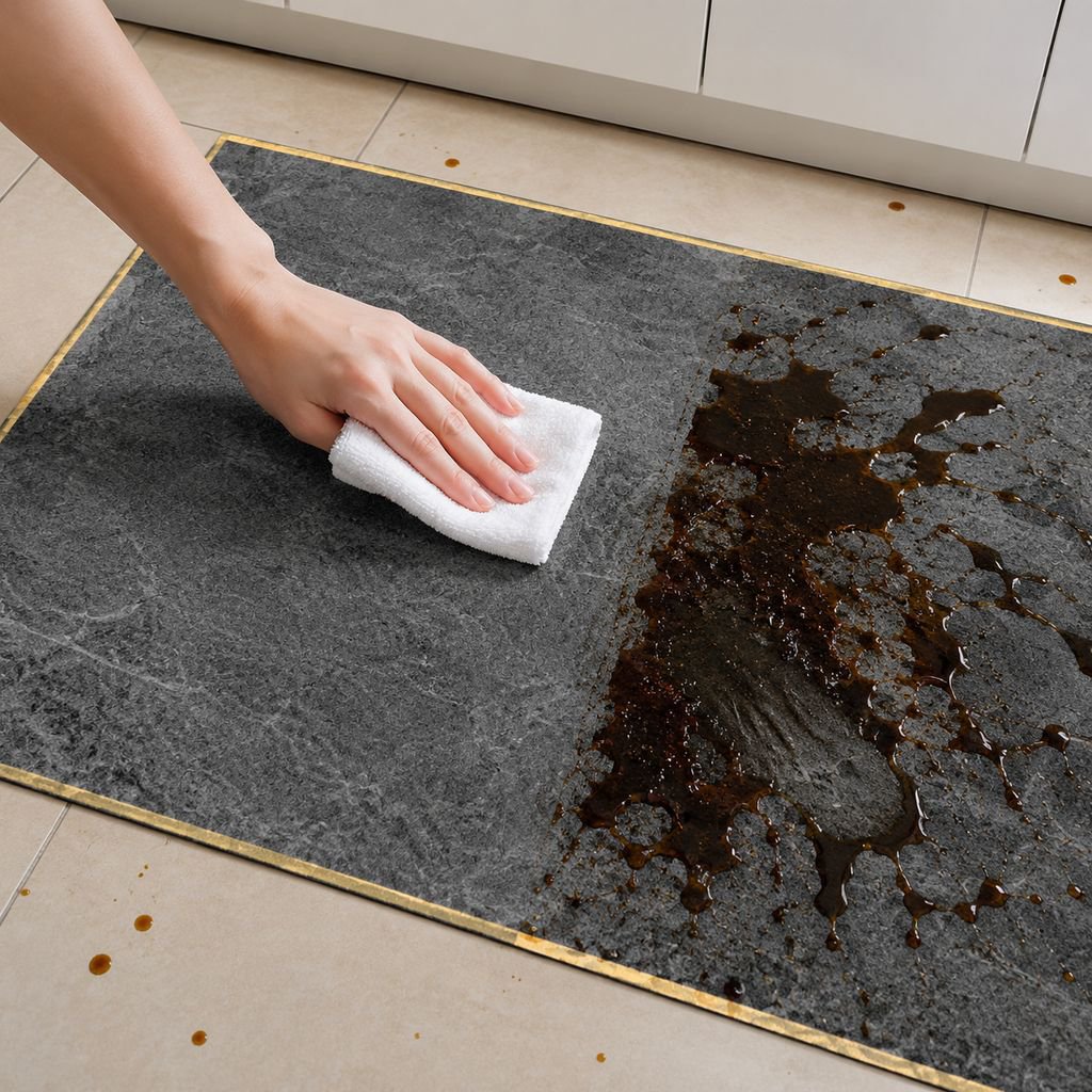 Oil and Stain Resistant Diatomaceous Earth Kitchen Rug