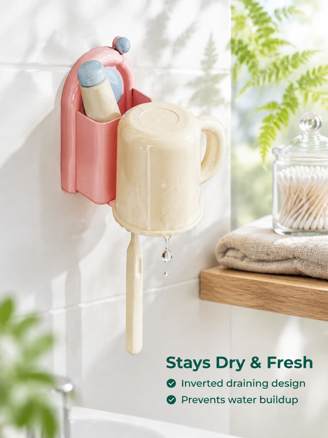 Wall-mounted Electric Toothbrush Holder with Rinse Cup